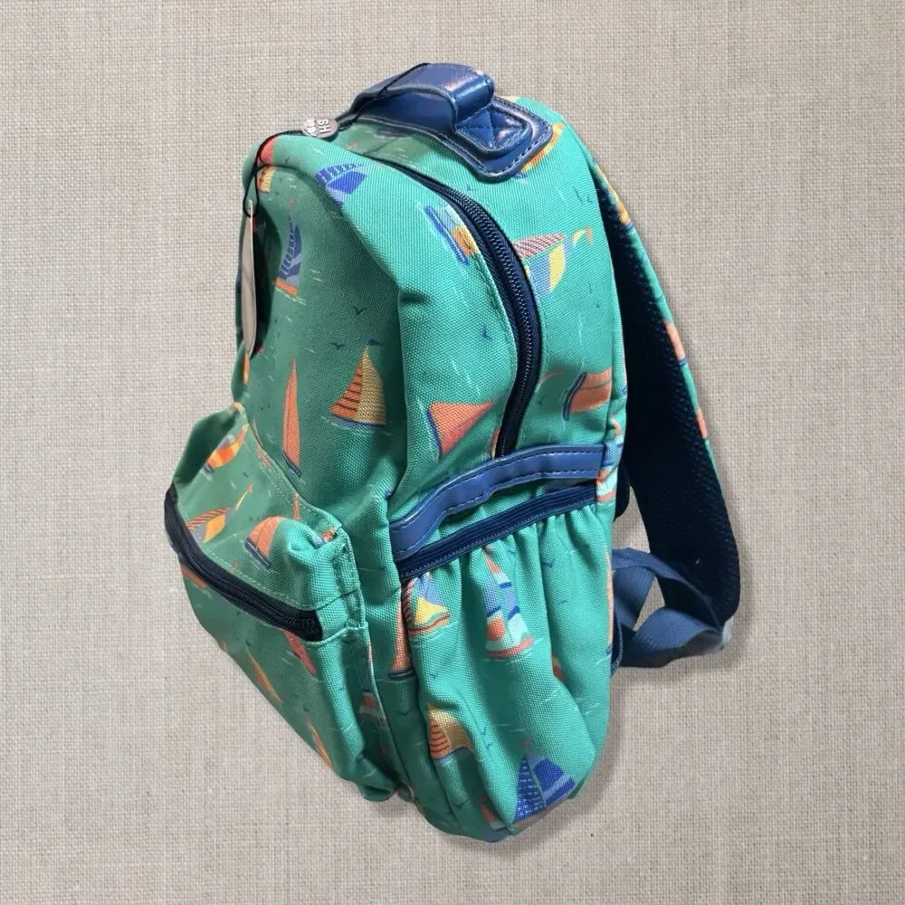 SweetHoney Small Sailboat Backpack NWT Kids Green Nautical Preschool Bag